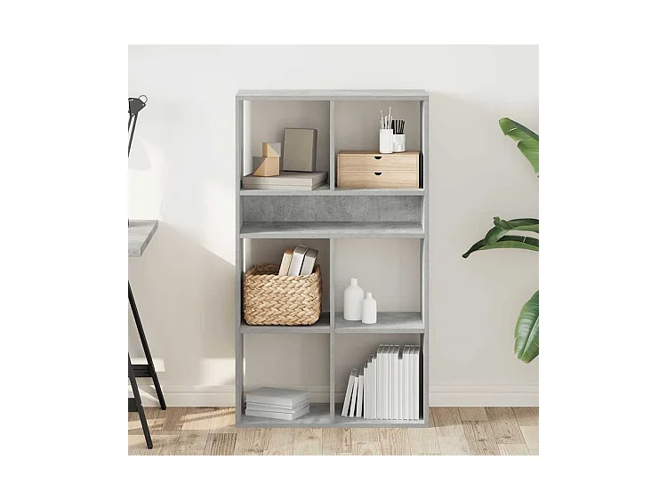 Bibliothèque gris béton 66x31x112 bois d'ingénierie