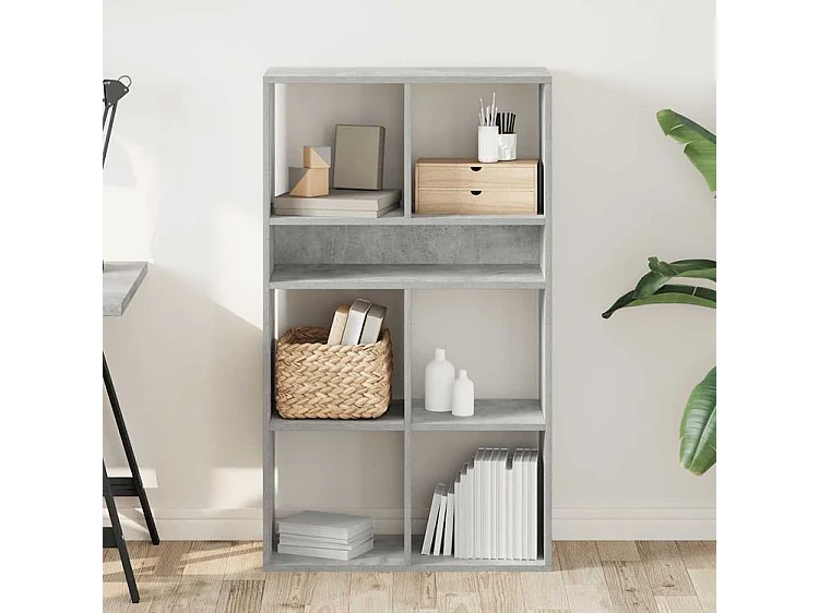 Bibliothèque gris béton 66x31x112 bois d'ingénierie