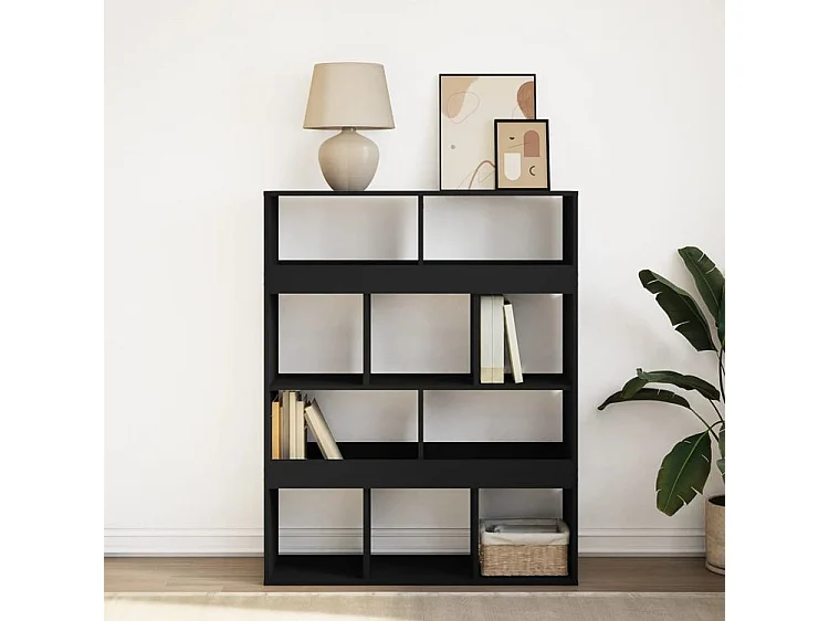 Bibliothèque noir 100x33x125,5 bois d'ingénierie