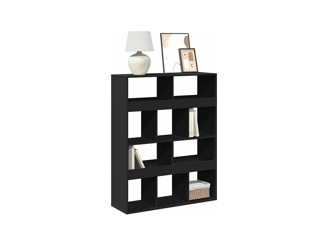 Bibliothèque noir 100x33x125,5 bois d'ingénierie