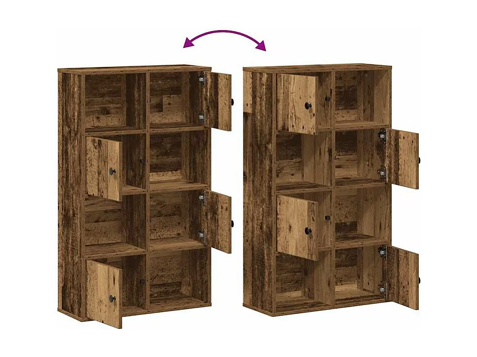 Bibliothèque vieux bois 60x24x101,5 bois d'ingénierie