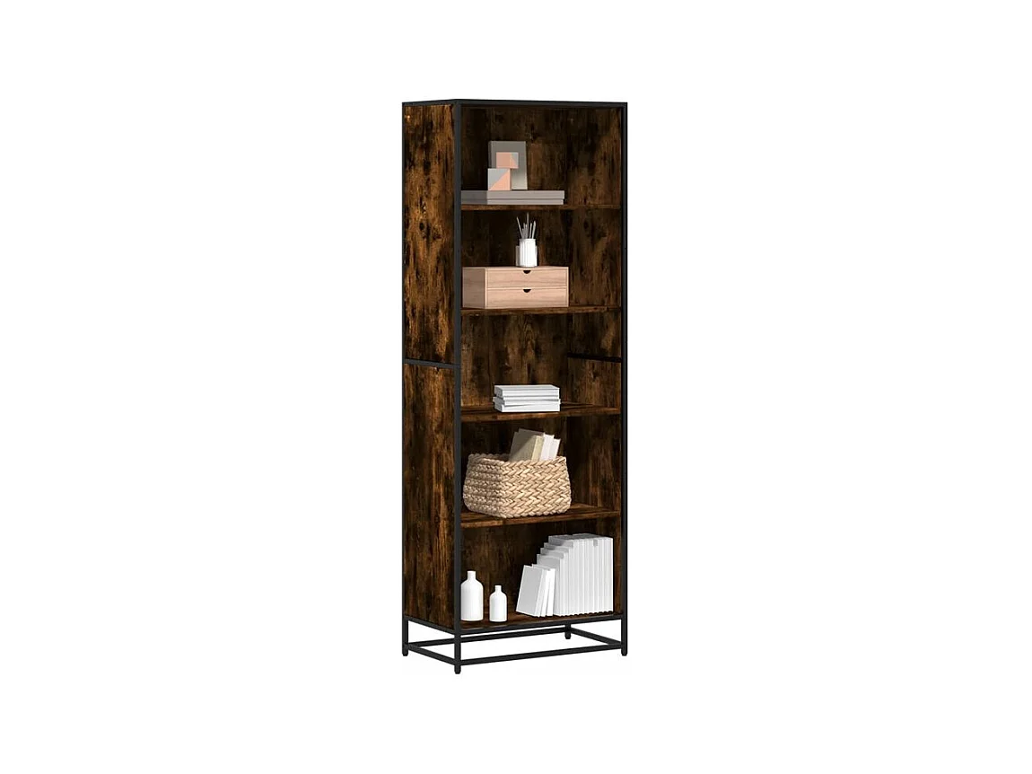 Bibliothèque chêne fumé 60x35x170,5 bois d'ingénierie