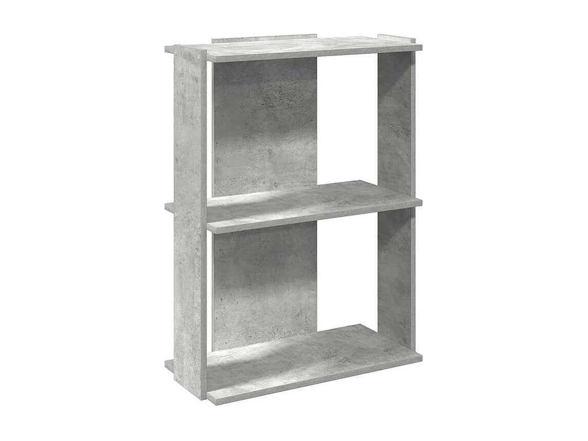 Bibliothèque à 3 niveaux gris béton 60x30x80 bois ingénierie