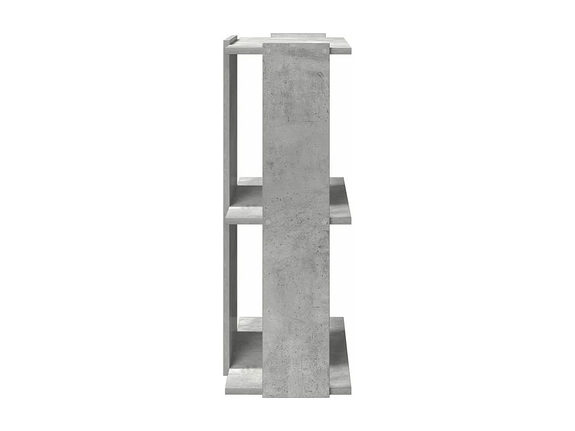 Bibliothèque à 3 niveaux gris béton 60x30x80 bois ingénierie