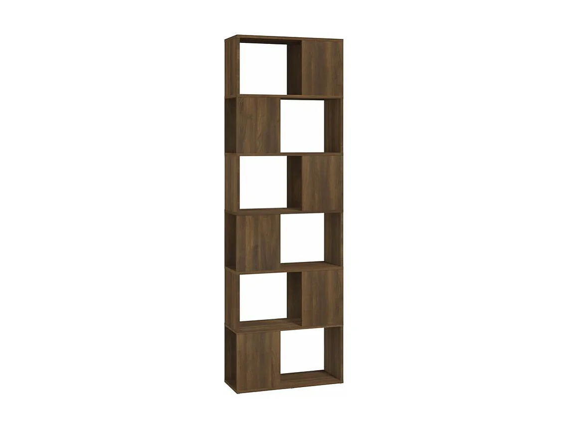 Bibliothèque séparateur en bois Mikola 60cm - Simple et moderne-Couleur Noyer