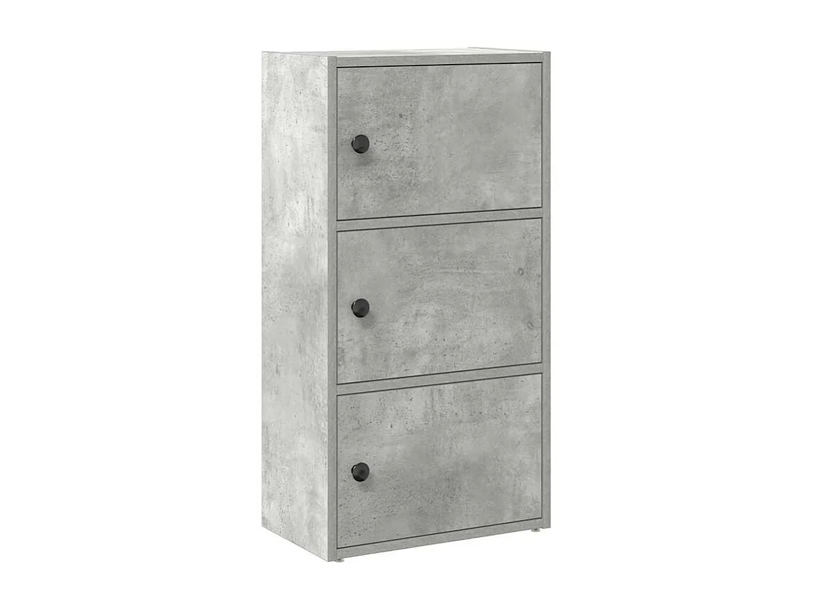 Bibliothèque gris béton 40x24x77 bois d'ingénierie