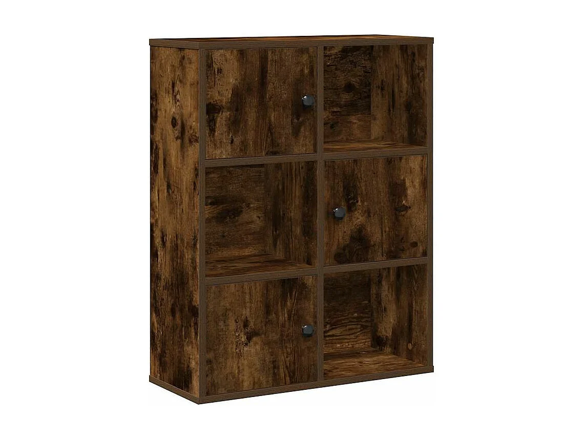 Bibliothèque chêne fumé 60x24x76,5 bois d'ingénierie