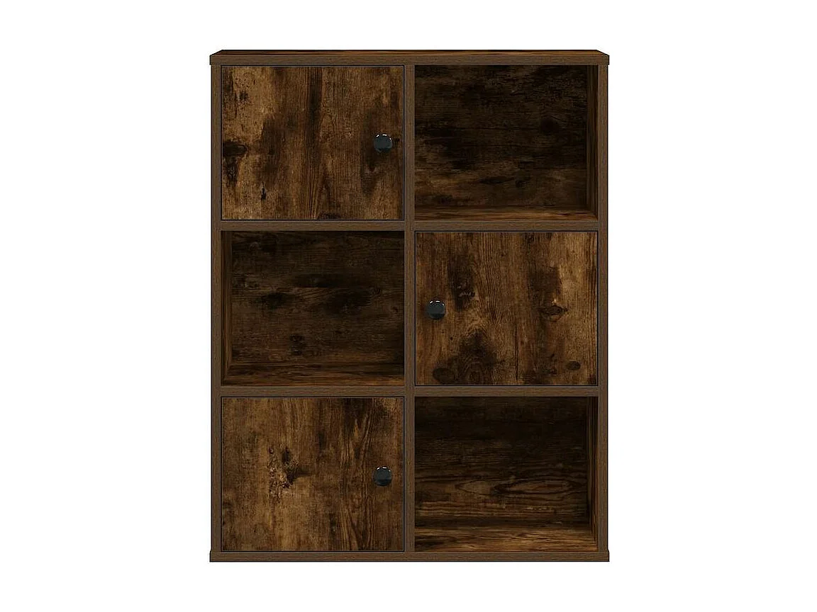 Bibliothèque chêne fumé 60x24x76,5 bois d'ingénierie