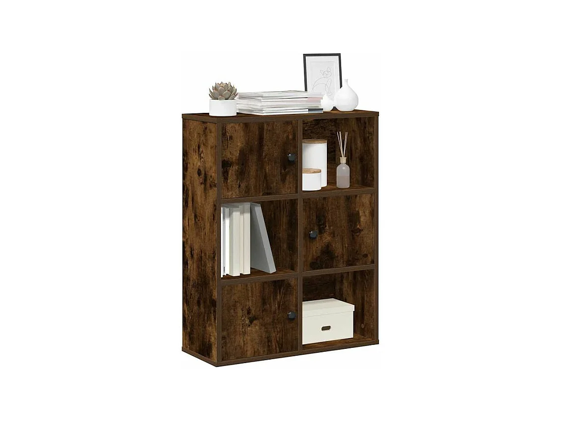 Bibliothèque chêne fumé 60x24x76,5 bois d'ingénierie