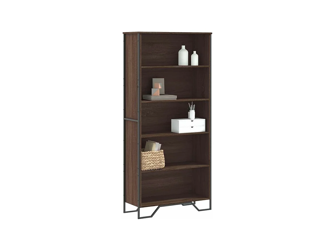 Bibliothèque chêne marron 80x31x169 bois d'ingénierie