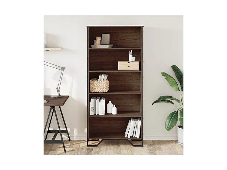 Bibliothèque chêne marron 80x31x169 bois d'ingénierie