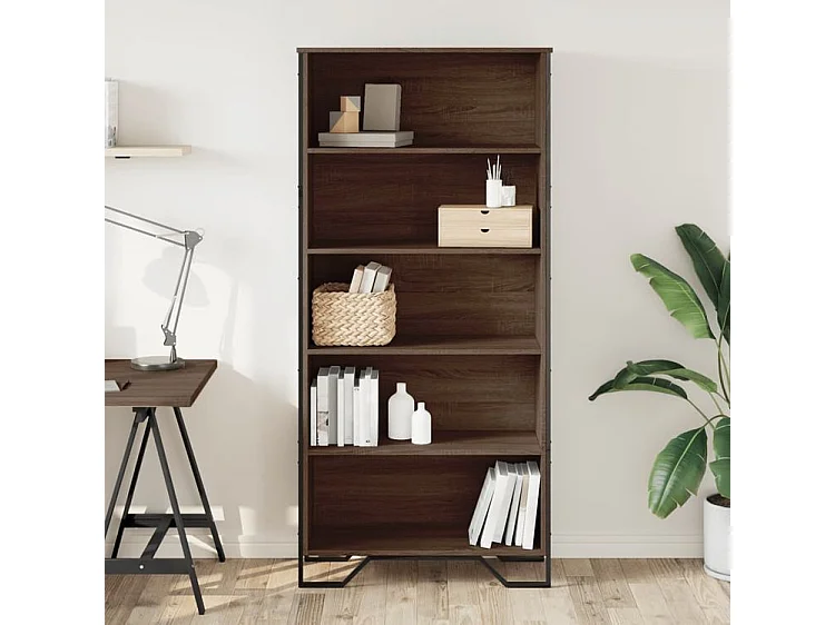 Bibliothèque chêne marron 80x31x169 bois d'ingénierie
