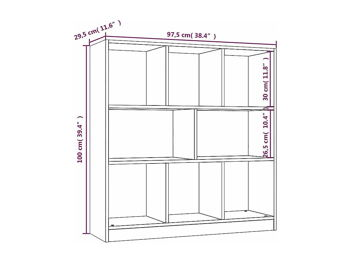 Bibliothèque Chêne marron 97,5x29,5x100 Bois d'ingénierie
