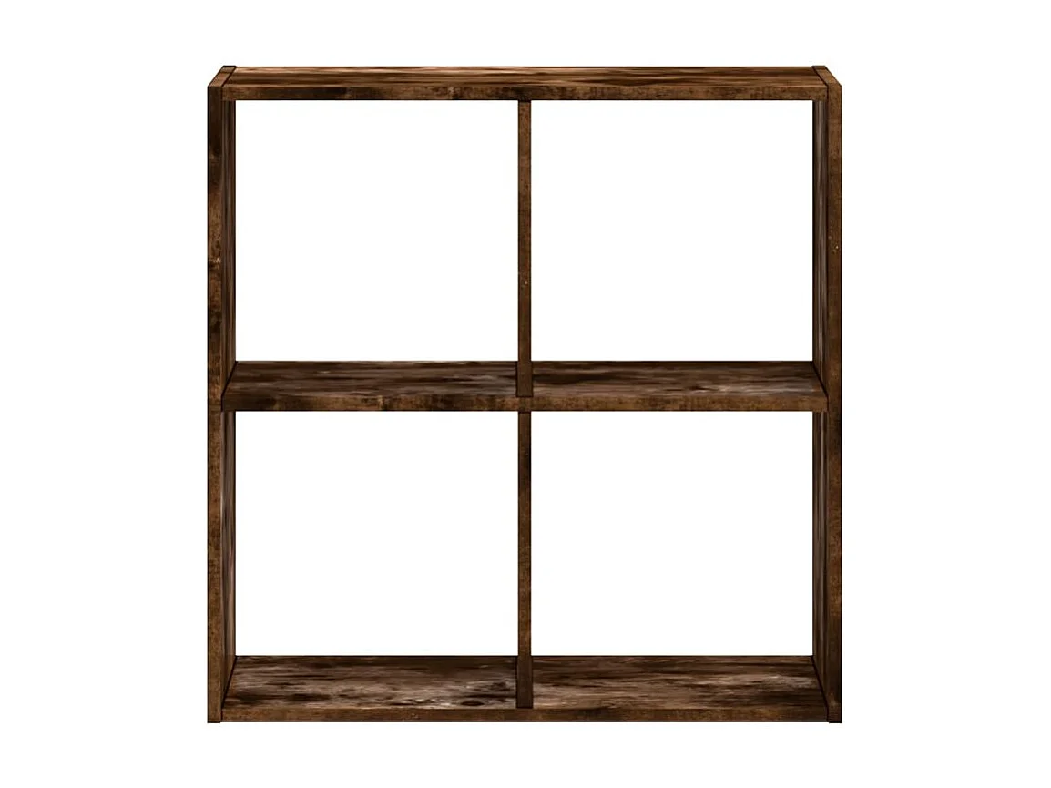 Bibliothèque chêne fumé 68,5x32x68,5 bois d'ingénierie