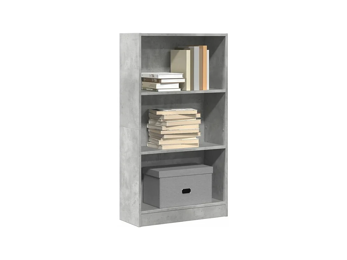Bibliothèque gris béton 60x24x109 bois d'ingénierie