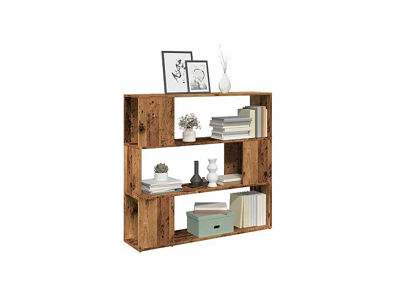 Bibliothèque séparateur en bois Driko 100cm - Simple et moderne-Couleur Marron noisette