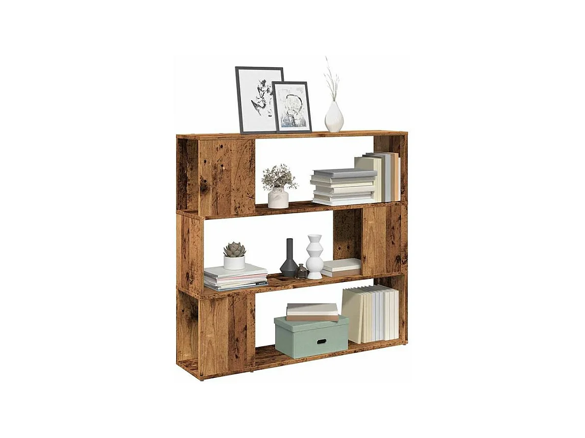 Bibliothèque séparateur en bois Driko 100cm - Simple et moderne-Couleur Marron noisette
