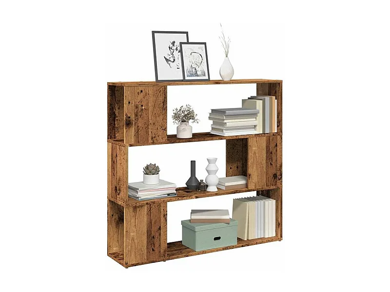 Bibliothèque séparateur en bois Driko 100cm - Simple et moderne-Couleur Marron noisette