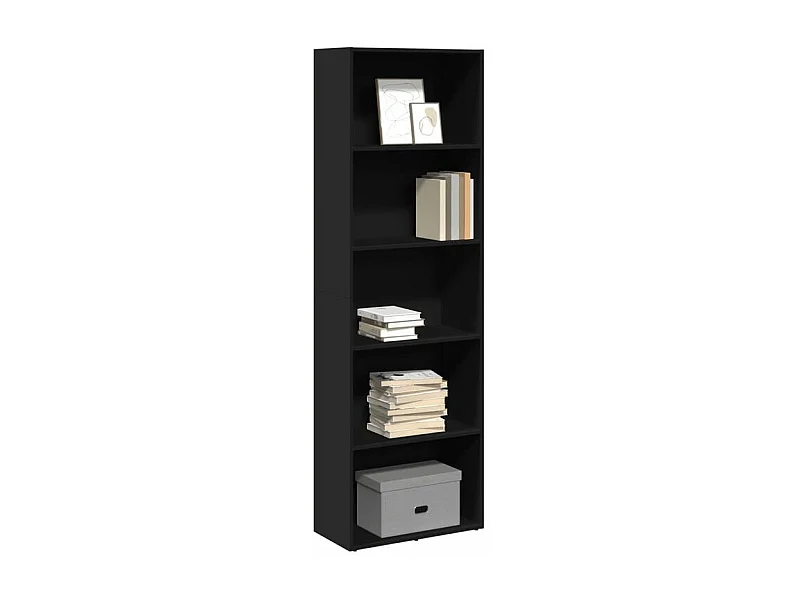 Bibliothèque noir 60x30x189 bois d'ingénierie