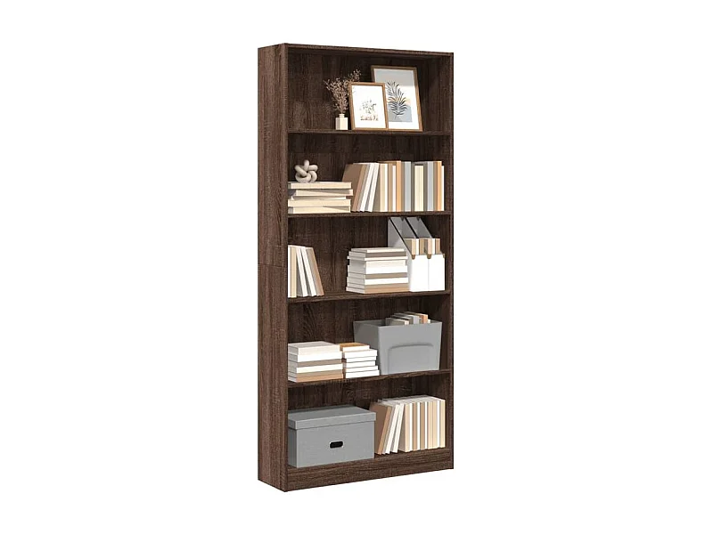 Bibliothèque chêne marron 80x24x176 bois d'ingénierie
