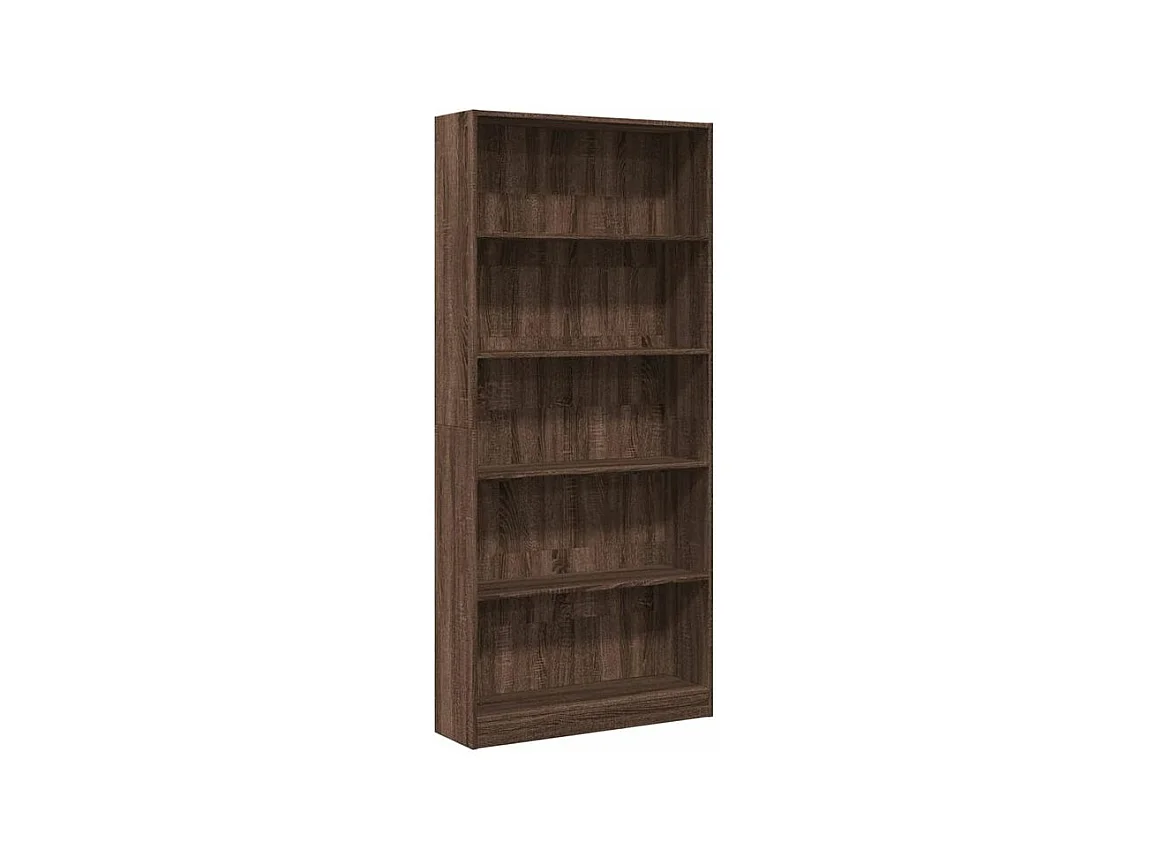 Bibliothèque chêne marron 80x24x176 bois d'ingénierie