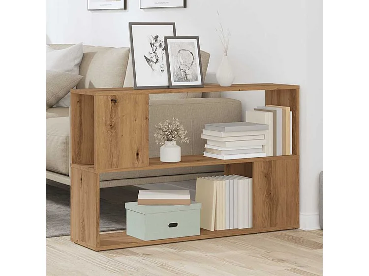 Bibliothèque chêne artisanal 100x24x63 bois d'ingénierie