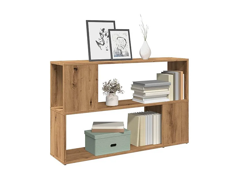 Bibliothèque chêne artisanal 100x24x63 bois d'ingénierie