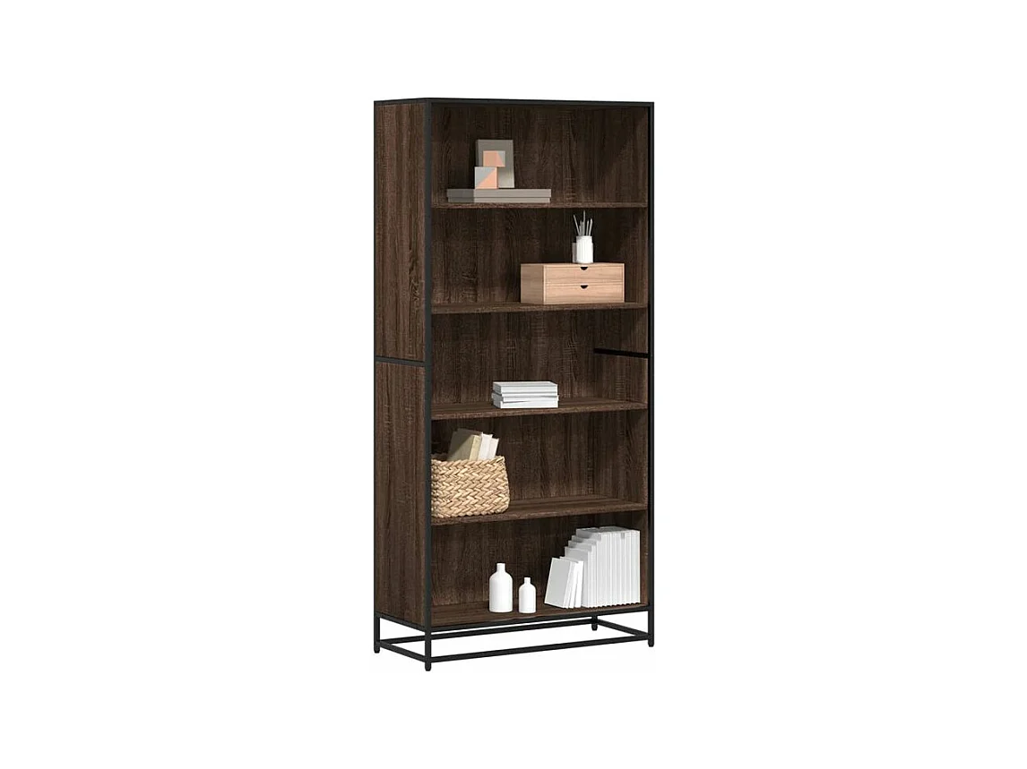 Bibliothèque chêne marron 80,5x35x170,5 bois d'ingénierie