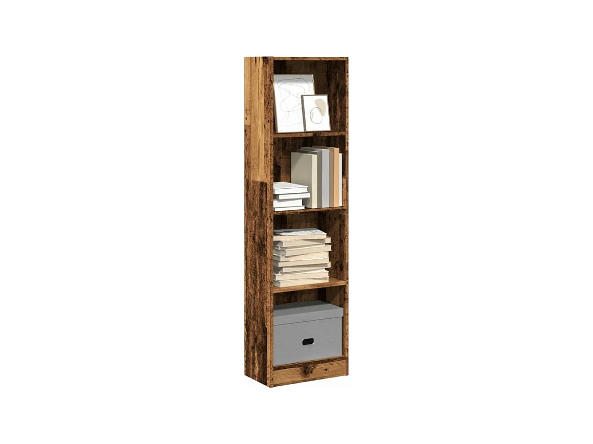 Bibliothèque vieux bois 40x24x143 bois d'ingénierie