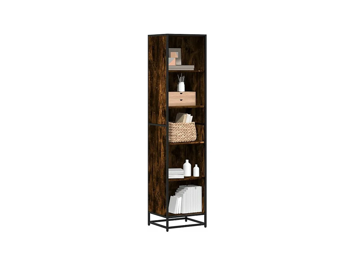Bibliothèque chêne fumé 40x35x170,5 bois d'ingénierie