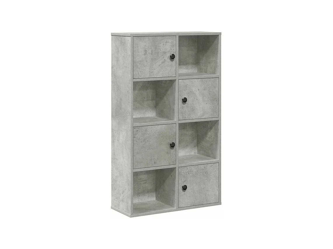 Bibliothèque gris béton 60x24x101,5 bois d'ingénierie