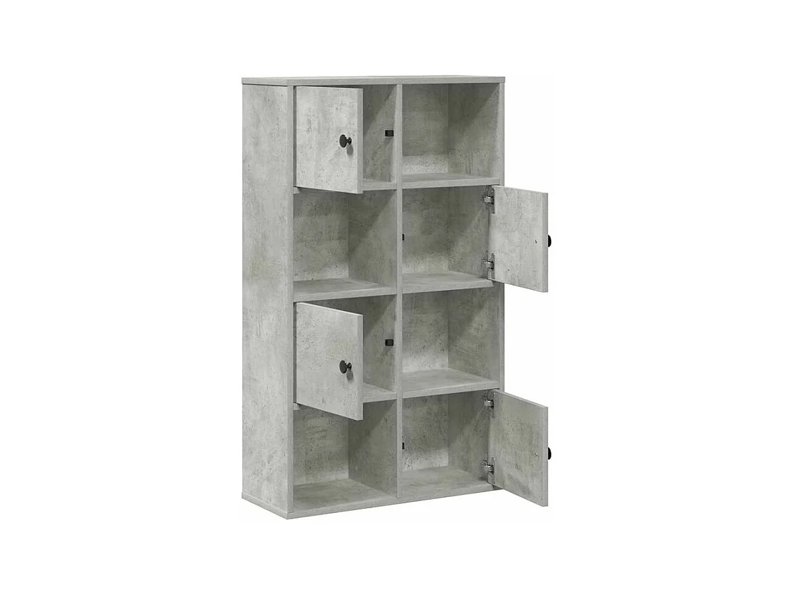 Bibliothèque gris béton 60x24x101,5 bois d'ingénierie