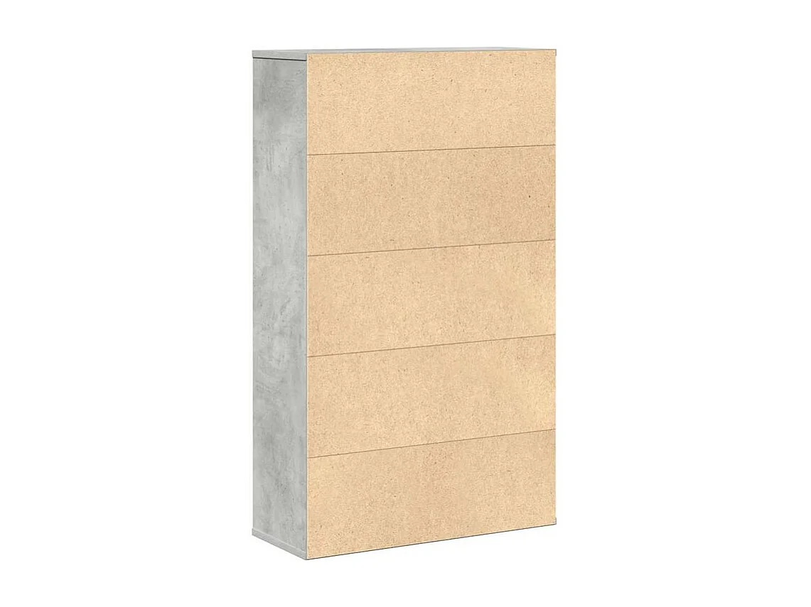 Bibliothèque gris béton 60x24x101,5 bois d'ingénierie