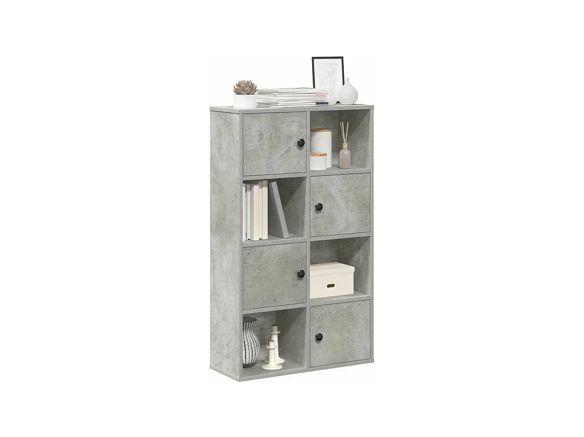 Bibliothèque gris béton 60x24x101,5 bois d'ingénierie