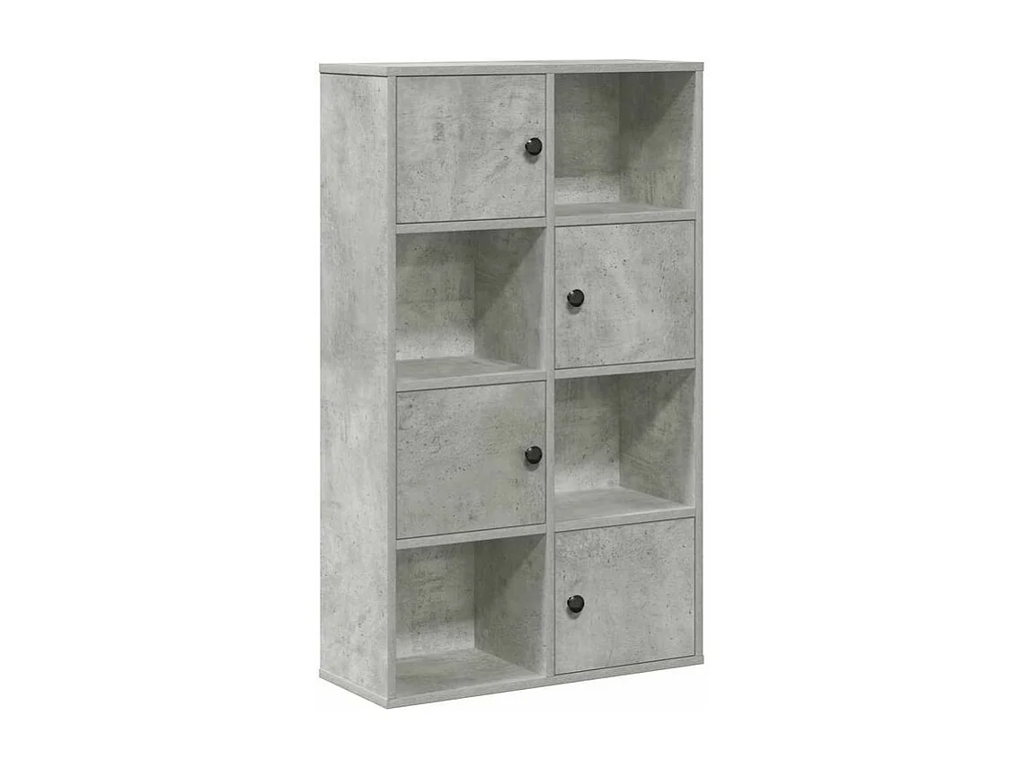 Bibliothèque gris béton 60x24x101,5 bois d'ingénierie