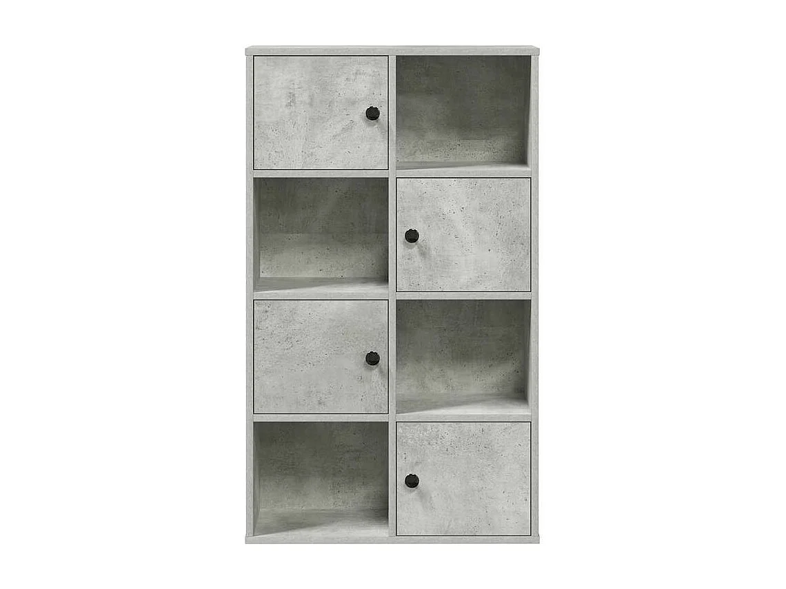 Bibliothèque gris béton 60x24x101,5 bois d'ingénierie