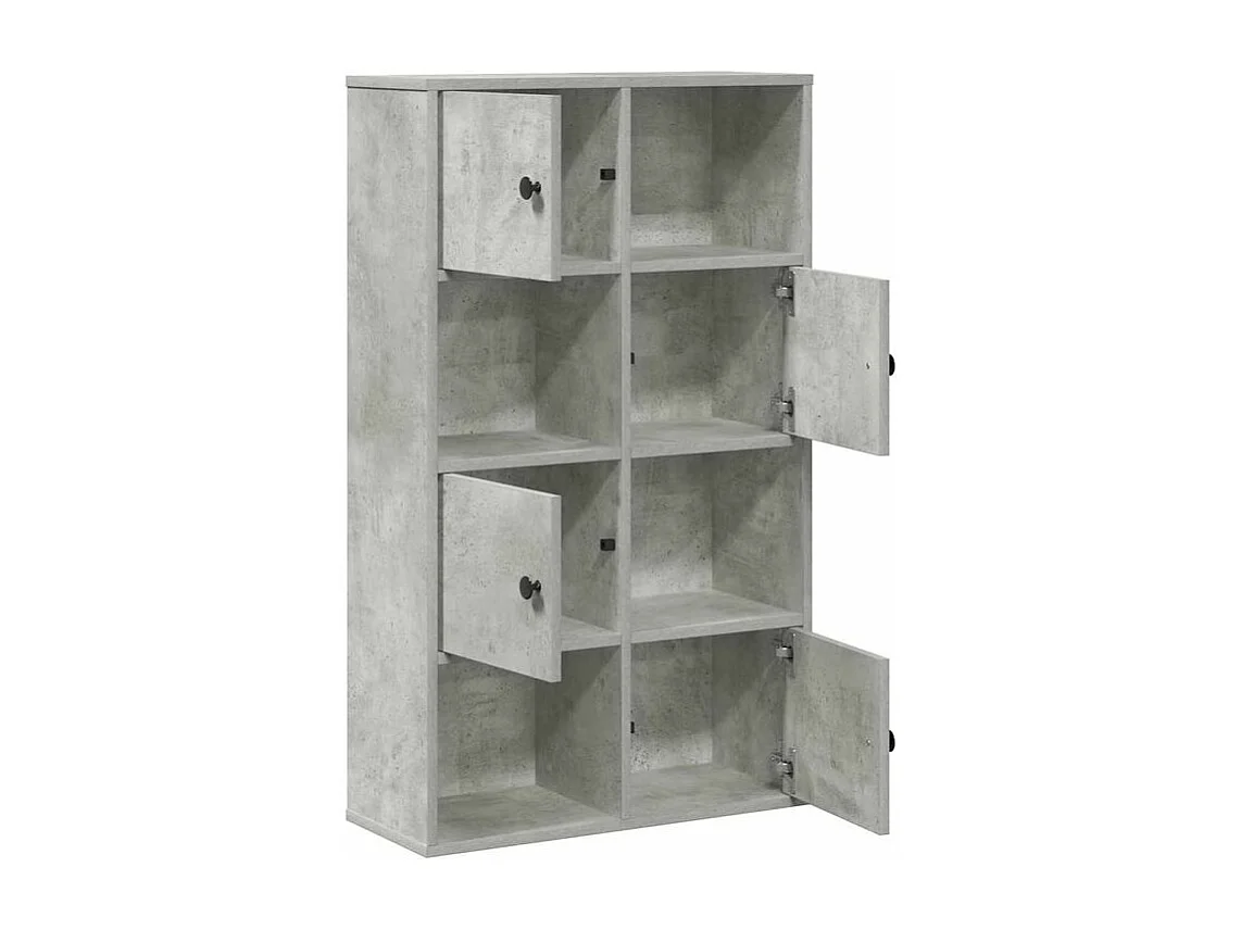 Bibliothèque gris béton 60x24x101,5 bois d'ingénierie