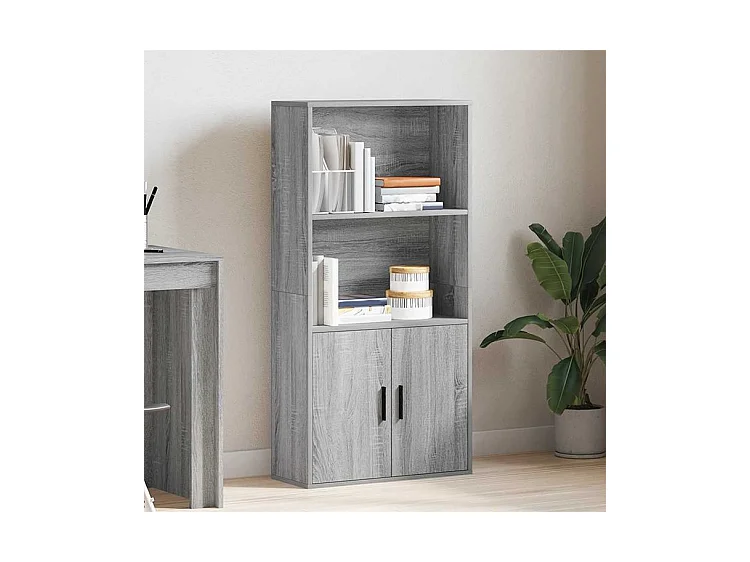 Bibliothèque sonoma gris 60x24x120 bois d'ingénierie