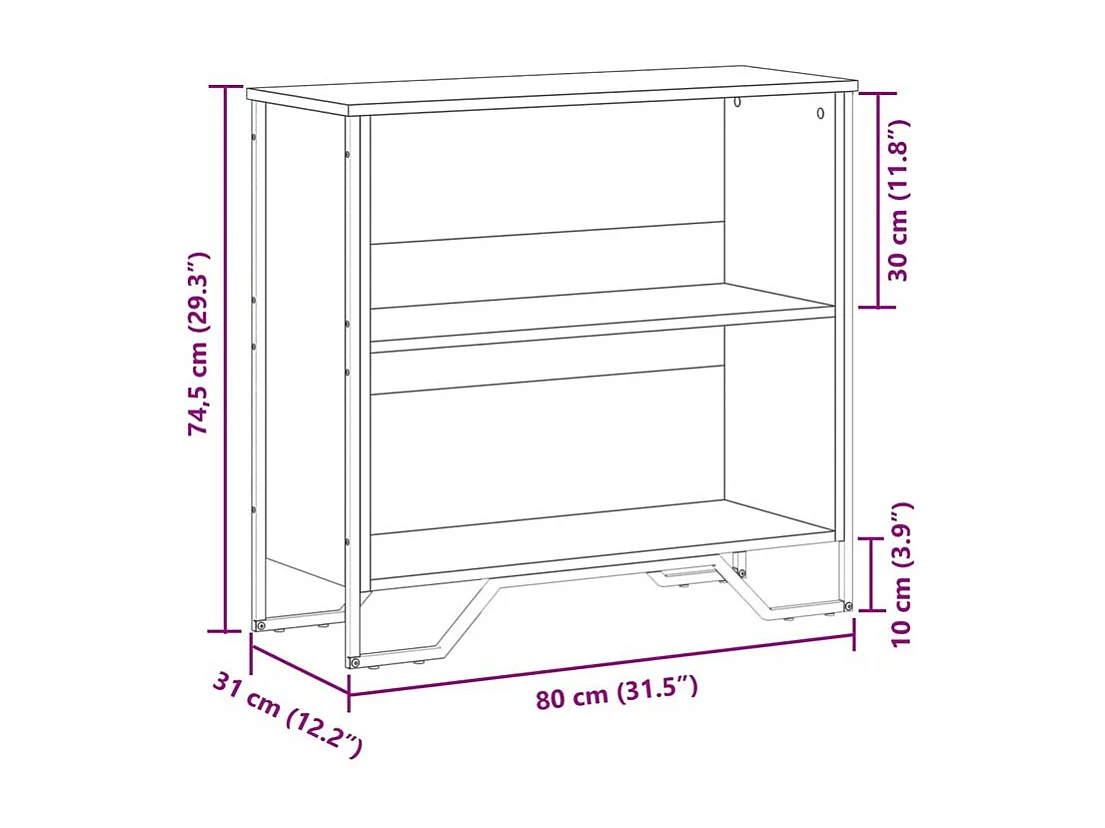 Bibliothèque chêne sonoma 80x31x74,5 bois d'ingénierie