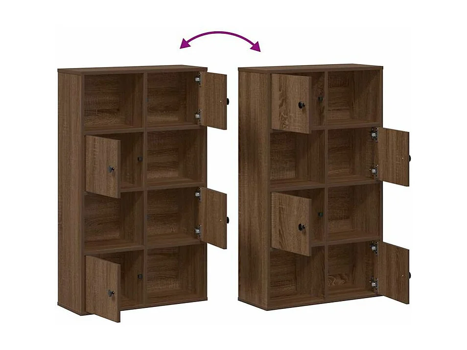 Bibliothèque chêne marron 60x24x101,5 bois d'ingénierie