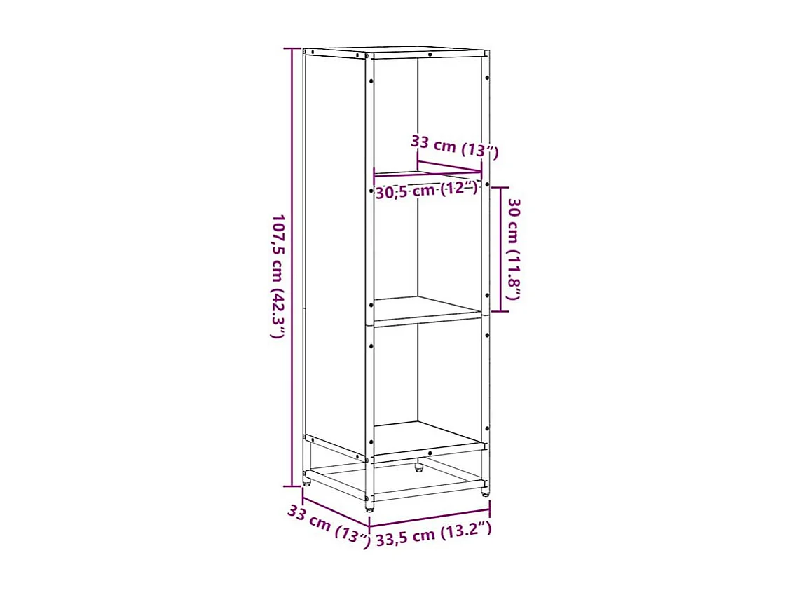 Bibliothèque chêne sonoma 33,5x33x107,5 bois d'ingénierie
