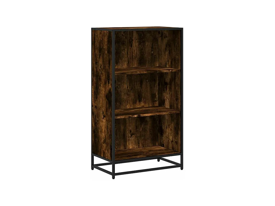 Bibliothèque chêne fumé 60x35x107,5 bois d'ingénierie