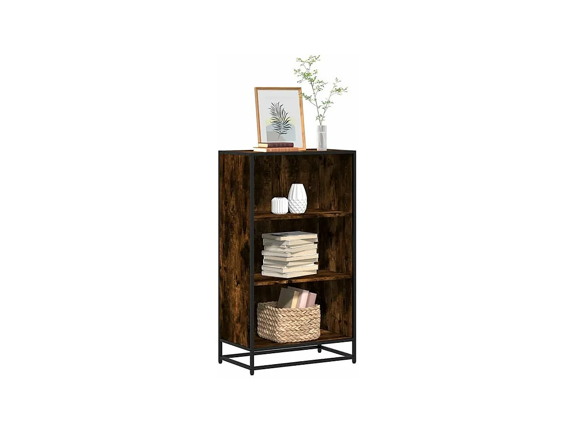 Bibliothèque chêne fumé 60x35x107,5 bois d'ingénierie