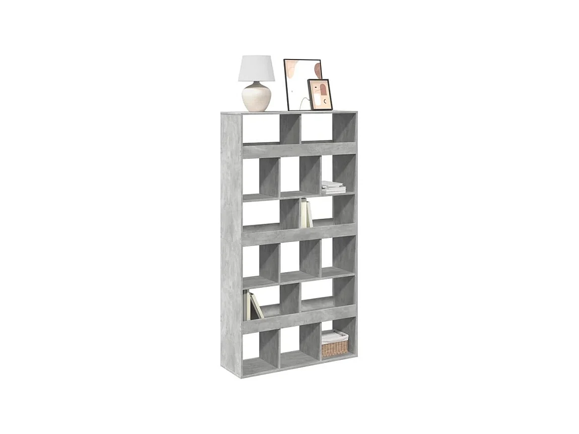 Bibliothèque gris béton 100x33x187,5 bois d'ingénierie