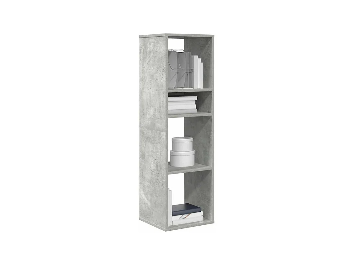 Bibliothèque gris béton 34x31x112 bois d'ingénierie