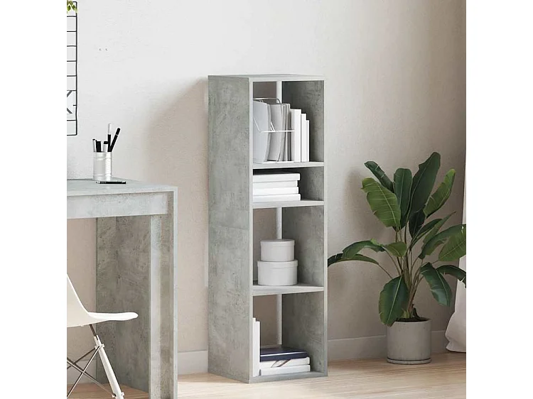 Bibliothèque gris béton 34x31x112 bois d'ingénierie