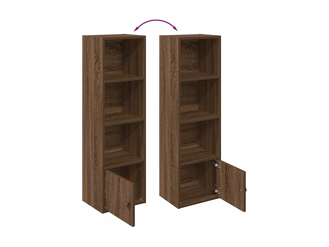 Bibliothèque chêne marron 31x24x102 bois d'ingénierie