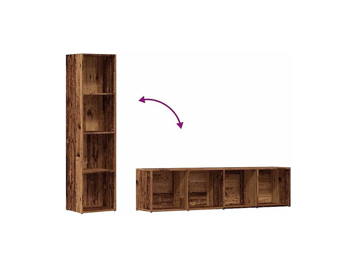 Bibliothèque vieux bois 36x30x114 bois d'ingénierie