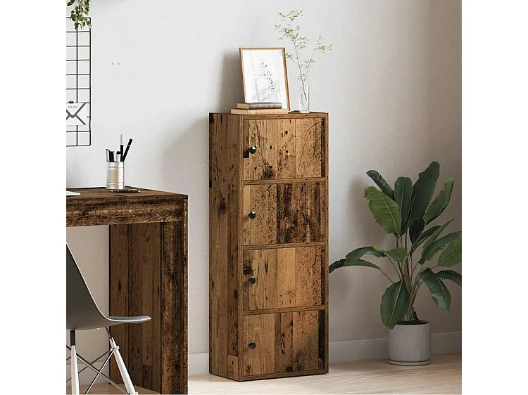 Bibliothèque vieux bois 40x24x102 bois d'ingénierie