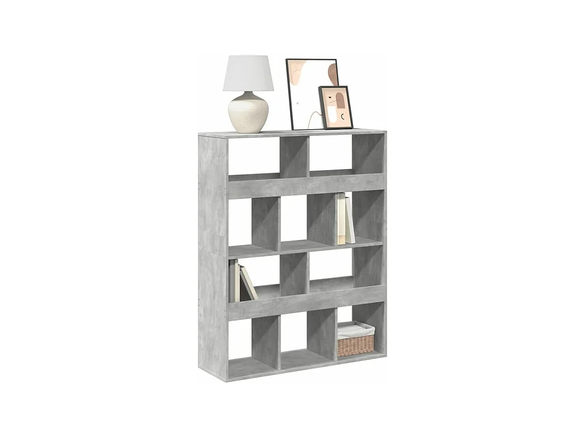 Bibliothèque gris béton 100x33x125,5 bois d'ingénierie